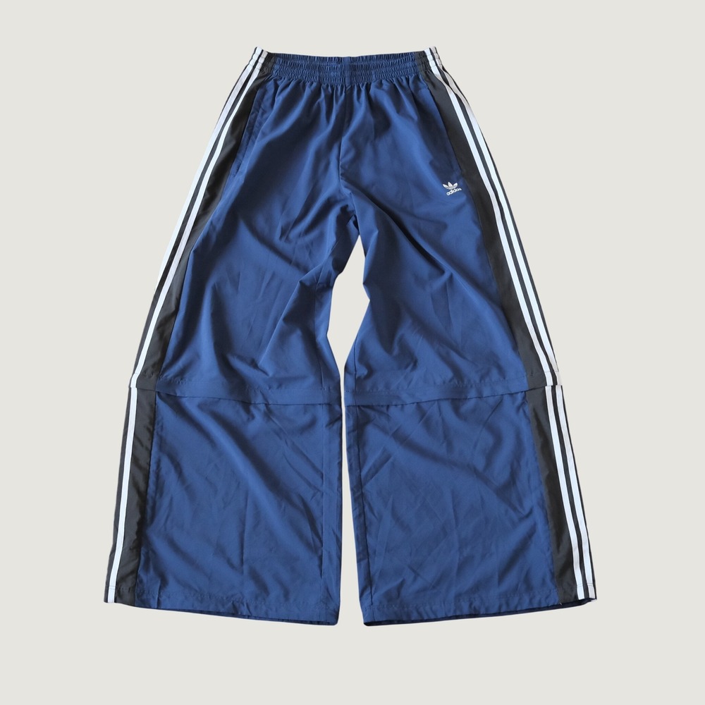 Adidas Rasant Cut Line Track Pants Blue Wide Leg Zip Off Knee Medium JW9743